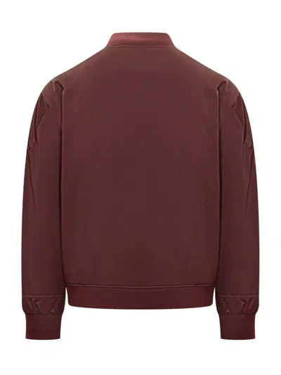 Givenchy Bordeaux Bomber Jacket With Embroidered  Logo In Red
