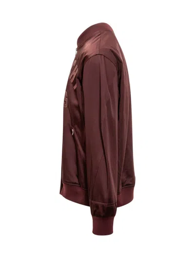 Givenchy Bordeaux Bomber Jacket With Embroidered  Logo In Red