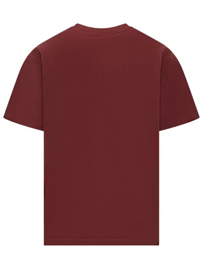 Givenchy Logo Crewneck T-shirt With Short Sleeves In Burgundy