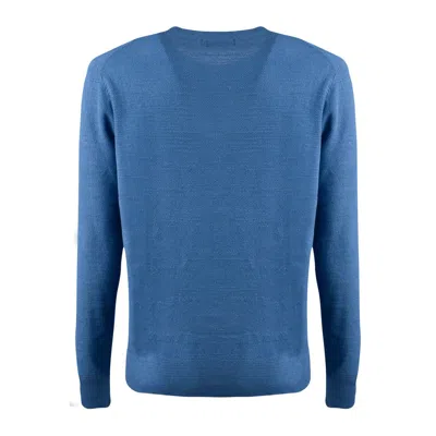 Ralph Lauren Air Force Blue Cotton-linen Blend Crew Neck Sweater In Blue