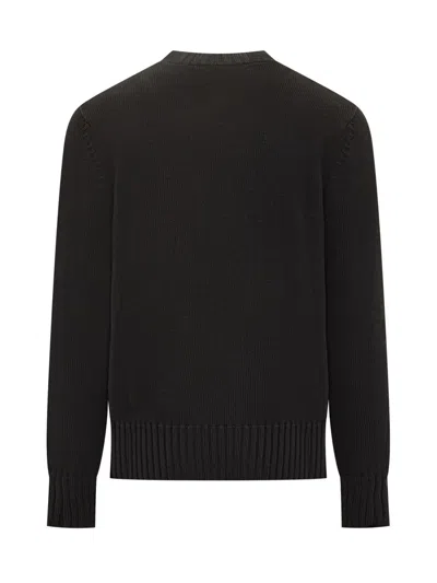 Givenchy Mens Black Logo-embroidered Crewneck Knitted Cotton Jumper Xl In Black