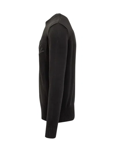 Givenchy Mens Black Logo-embroidered Crewneck Knitted Cotton Jumper Xl In Black