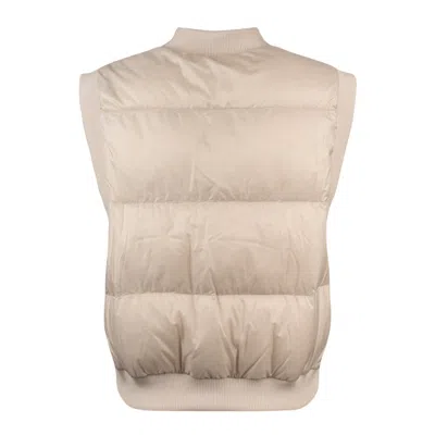 Max Mara Drip-proof Technical Canvas Crop Vest Sand In Neutral