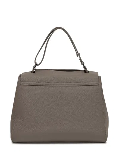 Orciani Medium Sveva Soft Pebble-grain Tote Bag In Gray