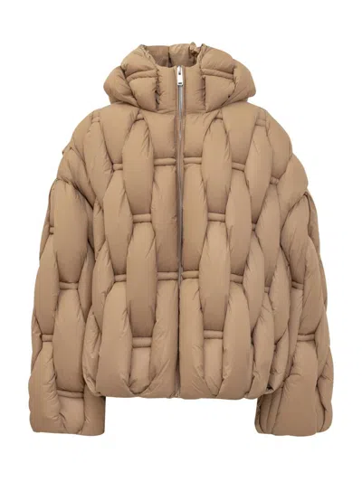 Raxxy Quilted Down Jacket With Hood In Neutral