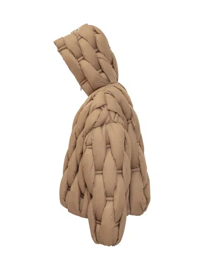 Raxxy Quilted Down Jacket With Hood In Neutral
