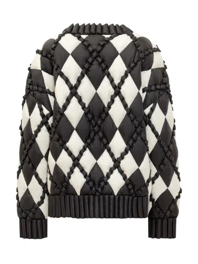Raxxy Two-tone Quilted Jacket With Pattern In Black