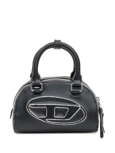 Diesel Women Black 1dr Dome Crossbody Mini Bowling Bag In Black