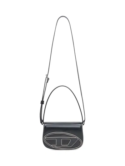 Diesel Compact Minimalist Shoulder Bag With Smooth Finish In Black