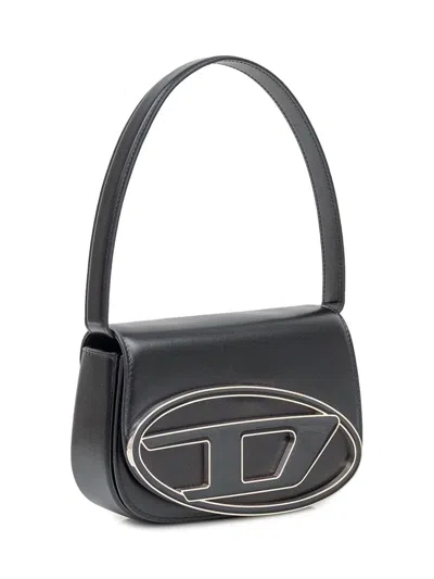 Diesel Compact Minimalist Shoulder Bag With Smooth Finish In Black