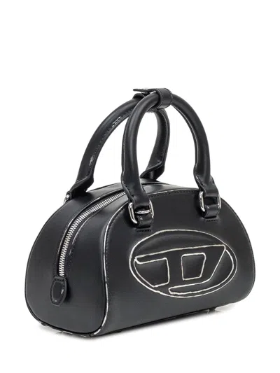 Diesel Women Black 1dr Dome Crossbody Mini Bowling Bag In Black