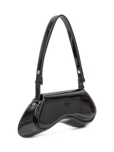 Diesel Play-crossbody Bag In Semi Gloss Leather In Black