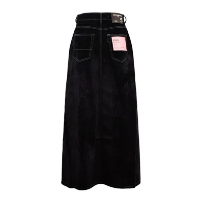 Department Five Department 5 Farm Long 5-pocket Skirt In Black Flock In Black