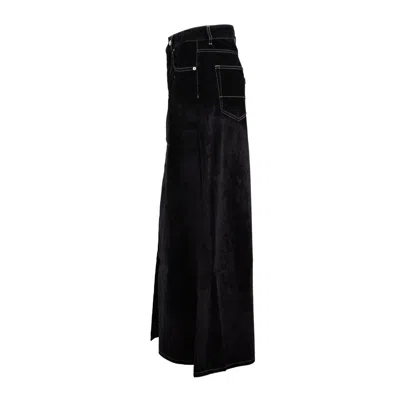 Department Five Department 5 Farm Long 5-pocket Skirt In Black Flock In Black