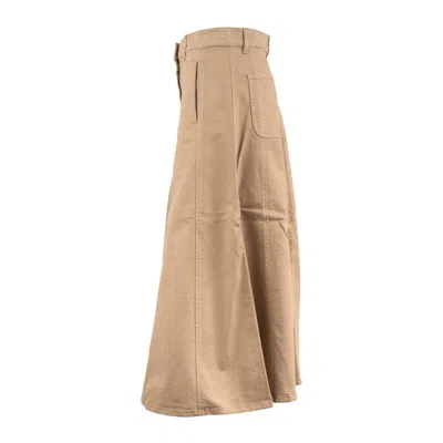 Department Five Department 5 Wham Beige Godet Midi Skirt In Brown