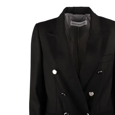 Department Five Department 5 Chelsea Double-breasted Blazer In Black Gabardine In Black
