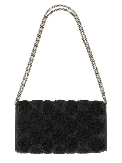Roger Vivier "efflorescence" Clutch Bag In Black