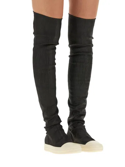 Rick Owens Drkshdw Drkshdw By Rick Owens Woman Boot Black Size 8 Textile Fibers In Black