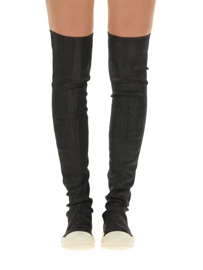 Rick Owens Drkshdw Drkshdw By Rick Owens Woman Boot Black Size 8 Textile Fibers In Black