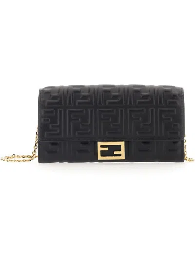 Fendi Portafoglio Continental Baguette In Black