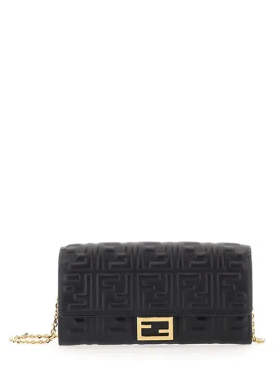 Fendi Portafoglio Continental Baguette In Black