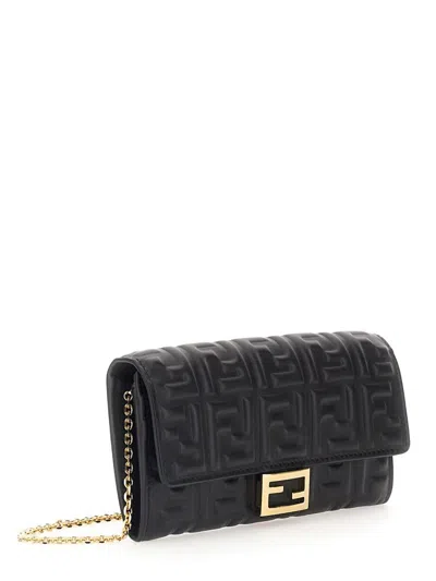 Fendi Portafoglio Continental Baguette In Black