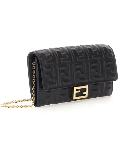 Fendi Portafoglio Continental Baguette In Black
