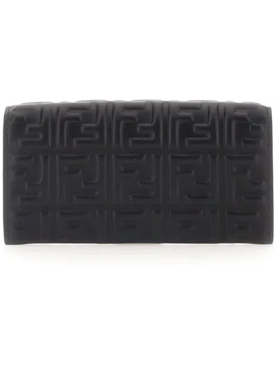 Fendi Portafoglio Continental Baguette In Black