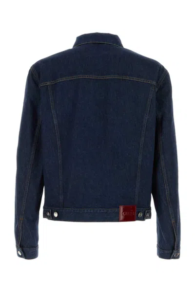 Gucci Denim Jacket With Adjustable Waist And Pockets In Blue