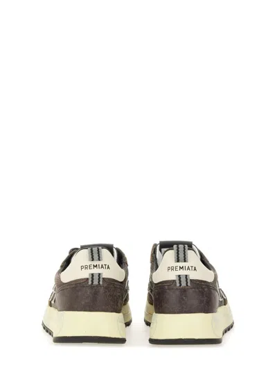 Premiata Stylish Sneakers With Contrast Sole And Padded Collar In Multi