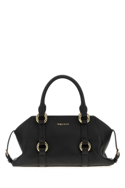 Alexander Mcqueen Small Farringdon Handbag Shoulder Strap In Black