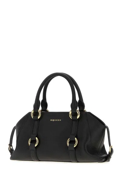 Alexander Mcqueen Small Farringdon Handbag Shoulder Strap In Black