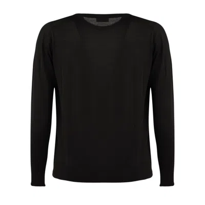 Roberto Collina Black Ultrafine Merino Wool Sweater In Black