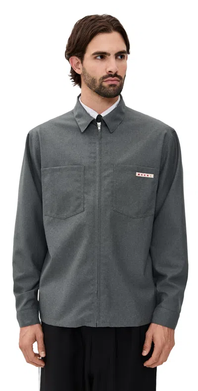 Marni Lightweight Zip Jacket Graphite In Gray