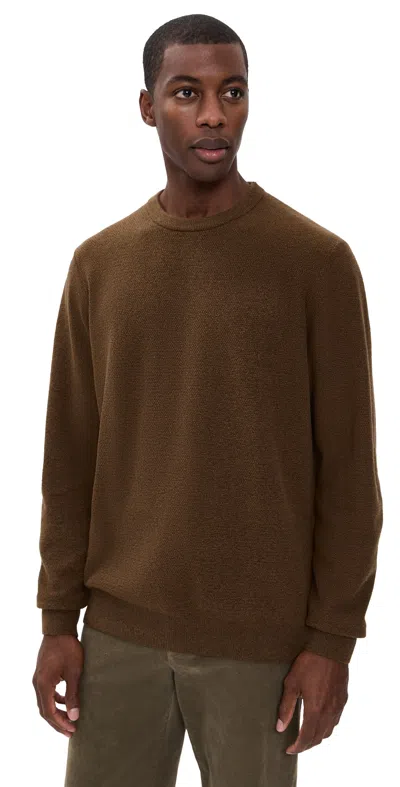 Faherty Jackson Crew Sweater In Trail Brown Heather