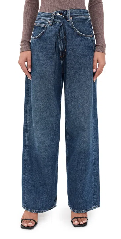 Agolde Vana Wide Leg Jeans In Blue