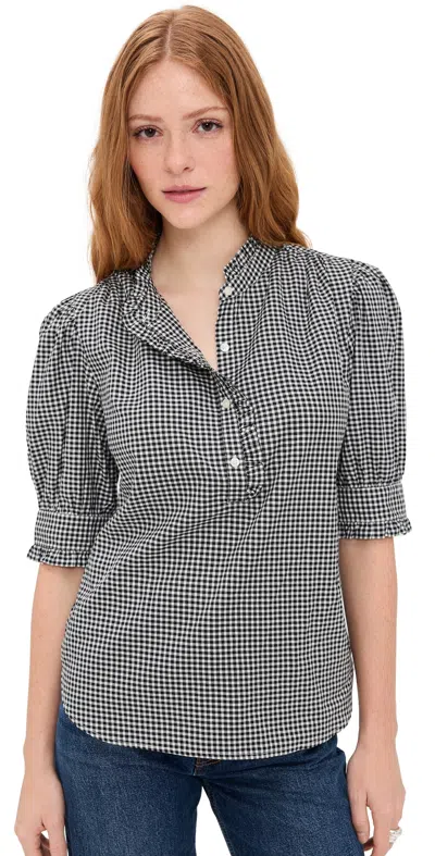 Birds Of Paradis Noah Blouse Onyx Check In Black