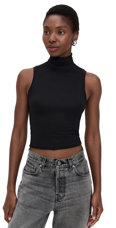 Éterne Harlow Stretch-modal Jersey Turtleneck Tank In Black