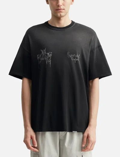 Represent Hand Drawn Thoroughbred T-shirt In Black