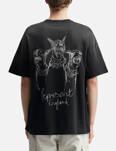 Represent Hand Drawn Thoroughbred T-shirt In Black