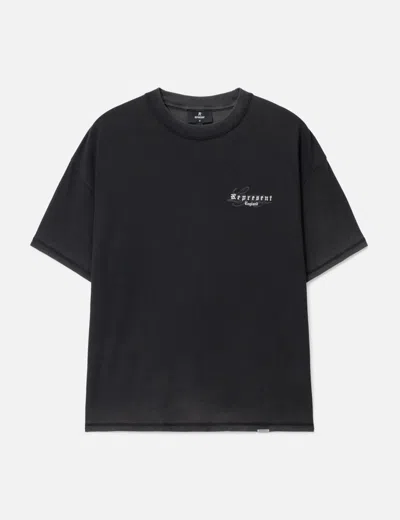 Represent T-shirt England Legacy Oversize In Cotone Nero Uomo In Blue