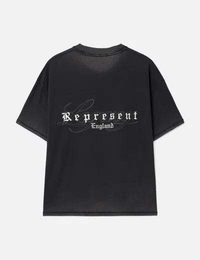 Represent T-shirt England Legacy Oversize In Cotone Nero Uomo In Blue