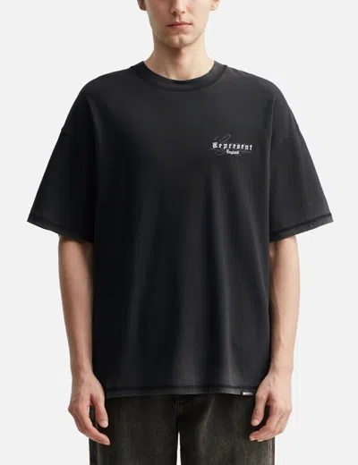 Represent T-shirt England Legacy Oversize In Cotone Nero Uomo In Blue