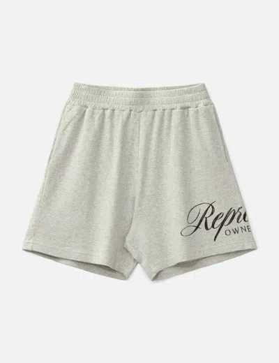 Represent Owners Club Script Mesh Shorts In Gray