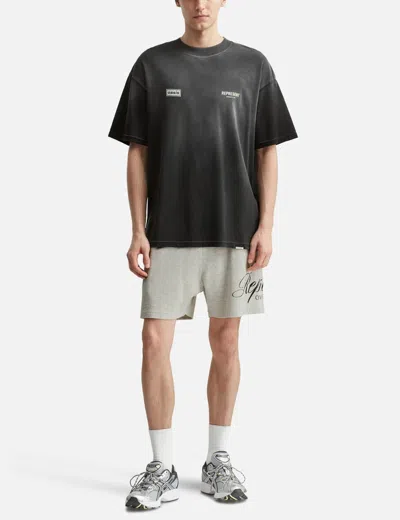 Represent Owners Club Script Mesh Shorts In Gray