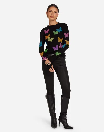 Lauren Moshi Mckinley Neon Stud Butterflies In Black