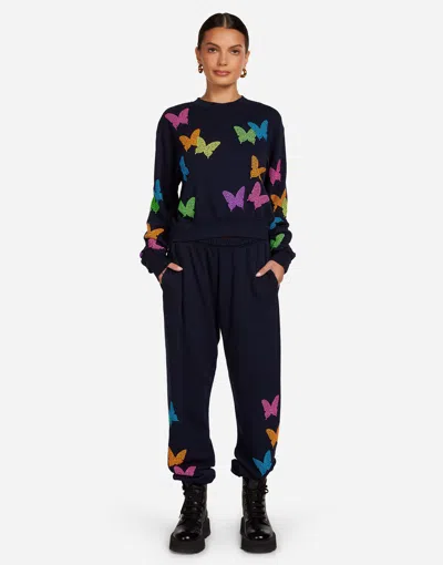 Lauren Moshi Spalding Neon Stud Butterflies In Blue