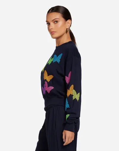Lauren Moshi Spalding Neon Stud Butterflies In Blue