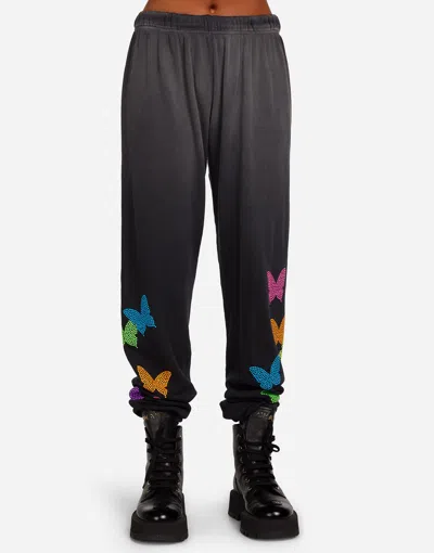 Lauren Moshi Tanzy Neon Stud Butterflies In Black
