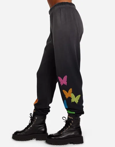 Lauren Moshi Tanzy Neon Stud Butterflies In Black